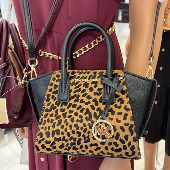 Avril Extra-Small Cheetah Print Calf Hair and Leather Satchel BLACK COMBJO - Picture 13 of 16